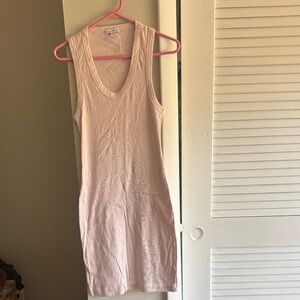 James Perse Pale Pink Sleeveless Ribbed Tank Dress